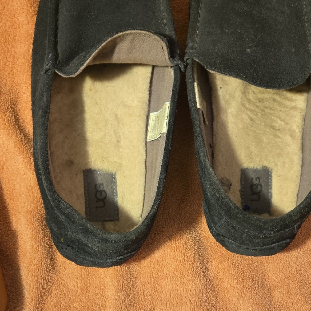 UGG Men's Dark Blue Suede Slippers